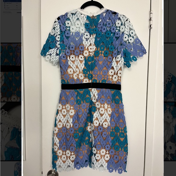 Elliatt Deception Velvet-Trimmed Lace Mini Dress size S NWT - Picture 10 of 12